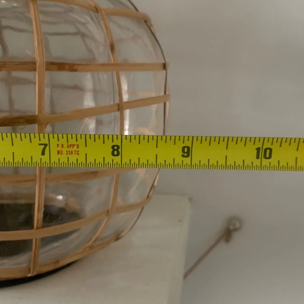 Glass pumpkin‎ woven straw large fall autumn 🍂 home decor Thanksgiving table